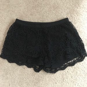 Black lace shorts